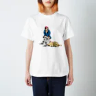 村田ポコのおじさんと犬（ゴールデンレトリバー） スタンダードTシャツ