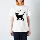 夜舟の黒猫と紋白 Regular Fit T-Shirt