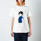 モロトミの青いノースリーブの女の子 スタンダードTシャツ