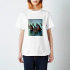 Art Baseのクロード・モネ/ 1868 / Fishing Boats, Calm Sea Regular Fit T-Shirt