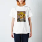 Art Baseのゴッホ / 1887 / Self-Portrait with Straw Hat Vincent van Gogh スタンダードTシャツ