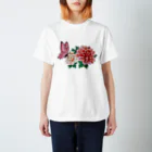 Drecome_Designの牡丹と蝶々 スタンダードTシャツ