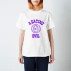 会津・赤ベコ＆ヒーロー販売所のミバワリー紫文字 スタンダードTシャツ