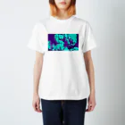 wahgrahfのBlur Collage 1 Blue Regular Fit T-Shirt