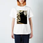 Yama craftのまっくろくろねこ Regular Fit T-Shirt