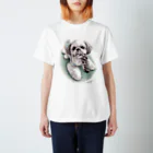 Momojiの犬画のシーズー75 スタンダードTシャツ