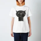 minakawanekoの陶器絵の黒猫 スタンダードTシャツ