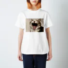 あゆのしおやきの猫(キジシロ) Regular Fit T-Shirt