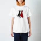 猫とネコ犬のボルゾイ スタイリッシュ 티셔츠