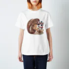 BARABARA　DESIGNの手乗り猫ときのこ Regular Fit T-Shirt