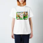 木彫工房もくもっこりの子犬と愉快な動物たち スタンダードTシャツ