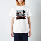HALF MILE BEACH CLUBのBe Built, Then Lost - WHITE Regular Fit T-Shirt