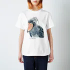 萩岩睦美のグッズショップのハシビロコウ　カラー　淡色Ｔ　フロントプリント Regular Fit T-Shirt