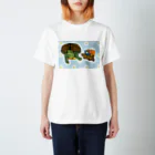 316(MIHIRO)のアカミミガメとクサガメちゃん Regular Fit T-Shirt