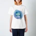 夙川育ち＠ネットショップのLand like a cat blue　〜　夙川育ち Regular Fit T-Shirt