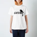 野球Tシャツ倶楽部（文字デザイン）のキャッチャー（背番号2） スタンダードTシャツ