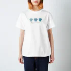 Tシャツ柄のTシャツ屋さんのTシャツ柄のTシャツ【線なし】【3段階のマリンブルー】【イラスト3つ】【Tsyatu-Tshirt】 Regular Fit T-Shirt