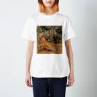 ART_collectionの「風景の中のピンクと黄色の女性」ルノワール スタンダードTシャツ