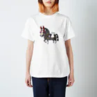 SHIROFUNE_mooooの　青毛　赤いメンコの競走馬 Regular Fit T-Shirt