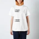 SANKAKU DESIGN STOREのHTMLシリーズ からっぽの自分。 body/黒 Regular Fit T-Shirt