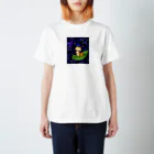 AKITO。とおにぎり。の星空を散歩するネコ。 スタンダードTシャツ