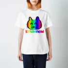 キュアカスの虹色のねこ Regular Fit T-Shirt