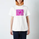 保護猫支援ショップ・パール女将のお宿のNYANKO迷彩　カモフラ　ピンク Regular Fit T-Shirt