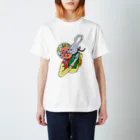 大須賀理恵のカエル頭巾の少女とネズミ スタンダードTシャツ