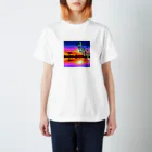 madのザルモクシスオオアゲハとサバンナの夕日 スタンダードTシャツ