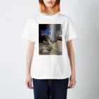 AimeeのBlue flower print T-shirt スタンダードTシャツ