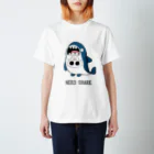 のべ子のねこシャーク(シロネコちゃん) スタンダードTシャツ