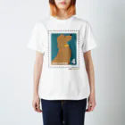 Quatre Illustrationのキャトル切手_犬01 Regular Fit T-Shirt