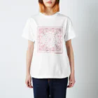 おやまくまオフィシャルWEBSHOP:SUZURI店のおやまくまバンダナ柄（ピンク） Regular Fit T-Shirt