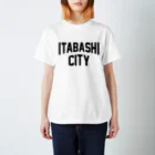 JIMOTO Wear Local Japanの板橋区 ITABASHI CITY ロゴブラック スタンダードTシャツ