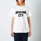 JIMOTO Wear Local Japanの荒川区 ARAKAWA WARD ロゴブラック スタンダードTシャツ