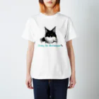 Crazy❤︎for Maincoon 猫🐈‍⬛Love メインクーンに夢中のmainecoon🐾Black&White Regular Fit T-Shirt