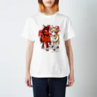 mofuwaのPONY FRIENDS(white) スタンダードTシャツ