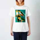 piyopiyobrandのシロハラズグロシロハラインコ スタンダードTシャツ