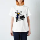 メッセージTシャツが好き♪の紺色の小型バイクでツーリング01 スタンダードTシャツ