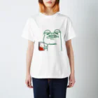 榊かえる（FROG TAIL）🐸のブロックを持ったカエル スタンダードTシャツ