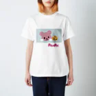 PostPet Official Shopのモモとジンパチの休日 Regular Fit T-Shirt