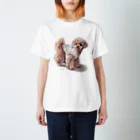 Momojiの犬画のプードル8 Regular Fit T-Shirt