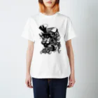 白黒灰脂オリジナルイラストグッズSHOP『熊猫動物園』の【ROCKOLOID SAULUS】type-VOCALIST Regular Fit T-Shirt