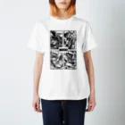 白黒灰脂オリジナルイラストグッズSHOP『熊猫動物園』の【ROCKOLOID SAULUS】4-piece band edition Regular Fit T-Shirt