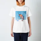 さつきうさぎえびえびショップのさむさむえび丸〜背景＆サイン入り〜 Regular Fit T-Shirt