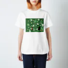 WAMI ARTのネコランタン緑 スタンダードTシャツ