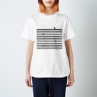 さかたようこ / サメ画家のサメサメボーダー | Black | Regular Fit T-Shirt