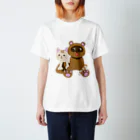 Secret gardenのたぬきとにゃんこ Regular Fit T-Shirt