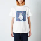 Mof mof daysのMof mof days　おっさんにゃんこ(白色） スタンダードTシャツ