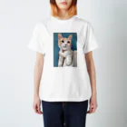 kinako-japanのアメリカンショートヘアのボワちゃん猫絵 スタンダードTシャツ